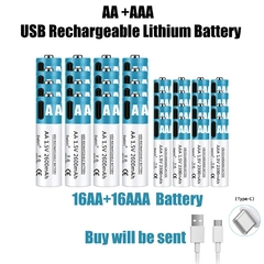 Batería recargable de iones de litio, pila AA y AAA de 1,5 V, 2600mAh, Entrega a 70 dias aprox - Camposhop