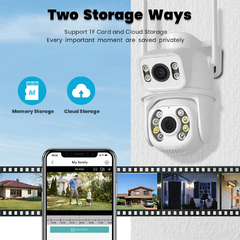 Cámara Wifi PTZ 4K de 8MP, lente Dual con pantalla Dual Ai, detección humana - Camposhop