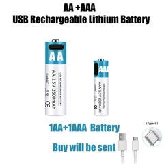 Batería recargable de iones de litio, pila AA y AAA de 1,5 V, 2600mAh, Entrega a 70 dias aprox - comprar en línea