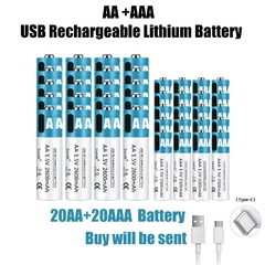 Batería recargable de iones de litio, pila AA y AAA de 1,5 V, 2600mAh, Entrega a 70 dias aprox - Camposhop