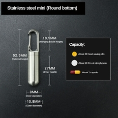 Imagen de Mini cápsula sellada portátil de acero inoxidable, pastillero impermeable