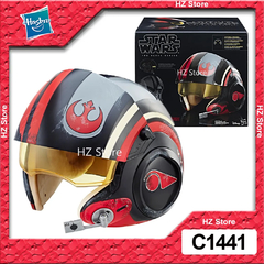 Hasbro-casco de Star Wars, serie negra, Poe Dameron, piloto electrónico x-wing,