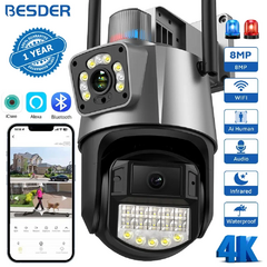 BESDER-cámara de seguridad IP para exteriores, dispositivo de vigilancia CCTV