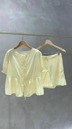 CONJUNTO FEMININO BLUSA DE LAÇO E SHORTS DORA - By Lara Gimenes