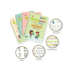 CUADERNO MAGICO EDUCATIVO EN ESPAÑOL CON RELIEVE KIT X 4