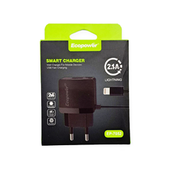 CARGADOR PARED RAPIDO IPHONE LIGHTNING 2.1A ECOPOWER