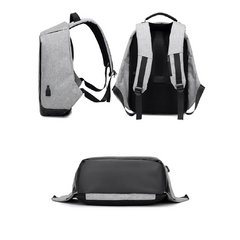 MOCHILA ANTIRROBO IMPERMEABLE PORTA NOTEBOOK USB ANTICORTE - tienda online