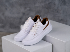 Zapatillas Contrast - Blanco+Marron en internet