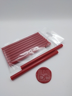 Barras de silicón lacre color rojo - Paquete de 8 barras.
