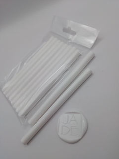 Barras de silicón lacre color blanco mate - Paquete de 8 barras.