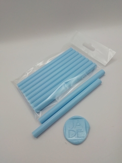 Barras de silicón lacre color azul claro - Paquete de 8 barras.