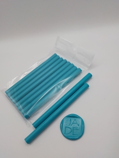 Barras de silicón lacre color azul turquesa - Paquete de 8 barras.