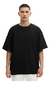 Camiseta Oversized Streetwear Fio 30.1 Preta Camisa Lisa