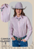 Camisa Feminina Miss Country Classic Listrado Rosa Bebe