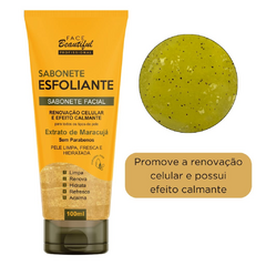 SABONETE FACIAL ESFOLIANTE EXTRATO DE MARACUJÁ C/12 - FACE BEAUTIFUL (FB425) - ESPAÇO MAKE FRANQUEADOS