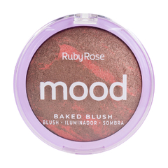 BLUSH, ILUMINADOR, SOMBRA BAKED BLUSH MOOD C/36 - RUBY ROSE (HB-6117) - ESPAÇO MAKE FRANQUEADOS