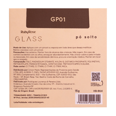 PÓ SOLTO TRANSLÚCIDO GLASS GP01 C/12 - RUBY ROSE (HB-864)