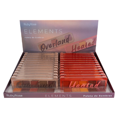 PALETA DE SOMBRAS 5 CORES ELEMENTS, OVERLAND C/24 - RUBY ROSE (HB-F533/HB-F534)