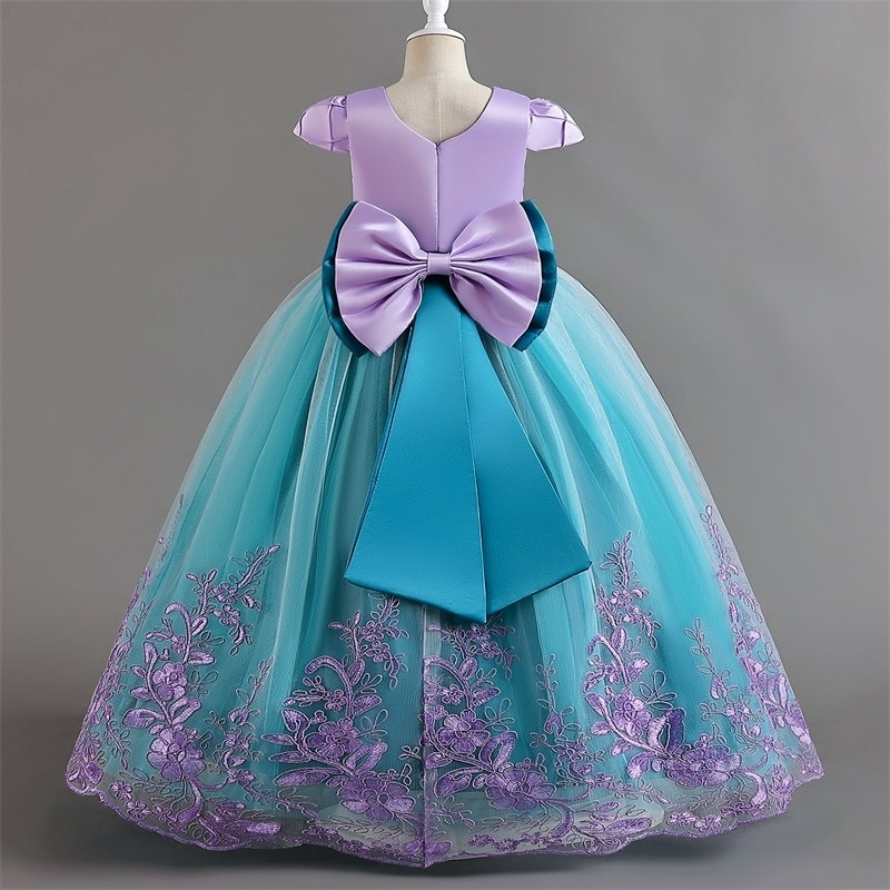 Vestido de princesa da pequena sereia, fantasia para meninas
