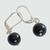 AP058 - Aros onix negro 10mm y brisuras de plata 925 - comprar online