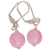 AP060 - Aros calcedonia fucsia facetada 10mm y brisuras de plata 925 - comprar online