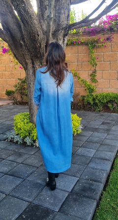 Vestido camisero denim con bolsa lentejuela en internet