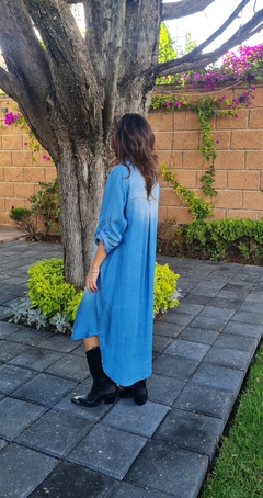 Vestido camisero denim con bolsa lentejuela - comprar en línea