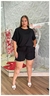 Conjunto Plus Size Liso com Shorts e Blusa Detalhe de Faixa Lateral