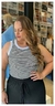 Regata Plus Size com Contraste em Malha Listrada - loja online