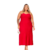 Vestido Midi Plus Size Fenda Vermelho - comprar online