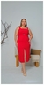 Vestido Plus Size Mídi com Fenda Frontal - comprar online