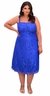 Vestido Plus Size em Renda Azul - comprar online