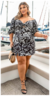 Vestido Preto Plus Size Estampado na internet