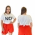 T-Shirt Plus Size Bordado Paetê NO! Em Viscolycra - comprar online