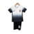 Kit infantil do Corinthians I Nike 24/25, na cor branca e preta, composto por camisa e shorts.