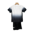 Kit infantil do Corinthians I Nike 24/25, na cor branca e preta, composto por camisa e shorts.