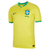 Camisa amarela do Brasil, modelo 2022, da Nike para torcedores masculinos, com detalhes em azul e verde.