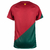 Camisa de torcedor masculina da seleção de Portugal, nas cores vermelha e verde, com logotipo da Nike.