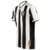 Camisa Botafogo I 24/25 masculina, branca e preta, com listras verticais e logo do clube.