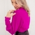 Blusa Gola V Botões Fucsia - comprar online