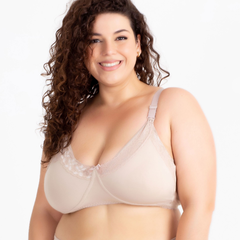 Sutiã Materna Amamentação Plus Size com detalhe em Renda- Sem Bojo-Bege-ST033PLUS na internet