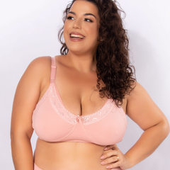 Sutiã Materna Amamentação Plus Size com detalhe em Renda- Sem Bojo-Romance-ST033PLUS