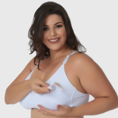 Sutiã Materna Amamentação Plus Size com detalhe em Renda- Sem Bojo-Branco-ST033PLUS na internet