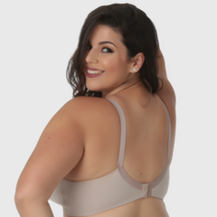 Sutiã Amamentação de Algodão com Renda Plus Size-Sem Bojo-Bege-ST034PLUS - loja online