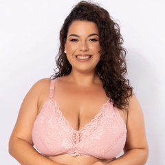 Sutiã Amamentação de Algodão com Renda Plus Size-Sem Bojo-Romance-ST034PLUS - Le Moiselle íntima