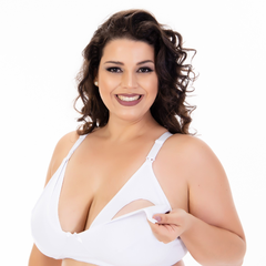 Sutiã Amamentação Plus Size Tradicional Básico de Algodão sem bojo-Branco-ST035PLUS - comprar online