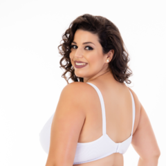 Sutiã Amamentação Plus Size Tradicional Básico de Algodão sem bojo-Branco-ST035PLUS na internet