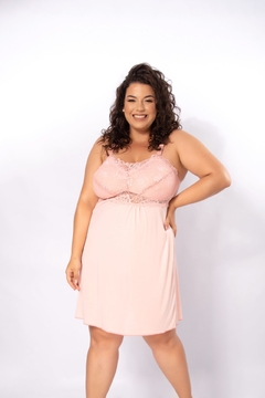 Camisola Feminina Gestante Jersey com Renda Plus Size -Romance- CM045 - comprar online