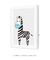 Imagem do Quadro Decorativo Infantil Zebra Azul Safari