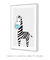 Quadro Decorativo Infantil Zebra Azul Safari